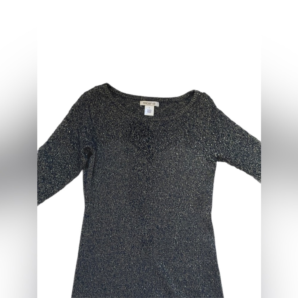 Tunic sweater dress. Arden B. Size S. Charcoal and metallic gold.  Very comfy